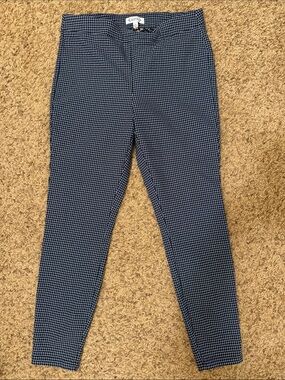 Black Micro-Check Slim Stretch Pants